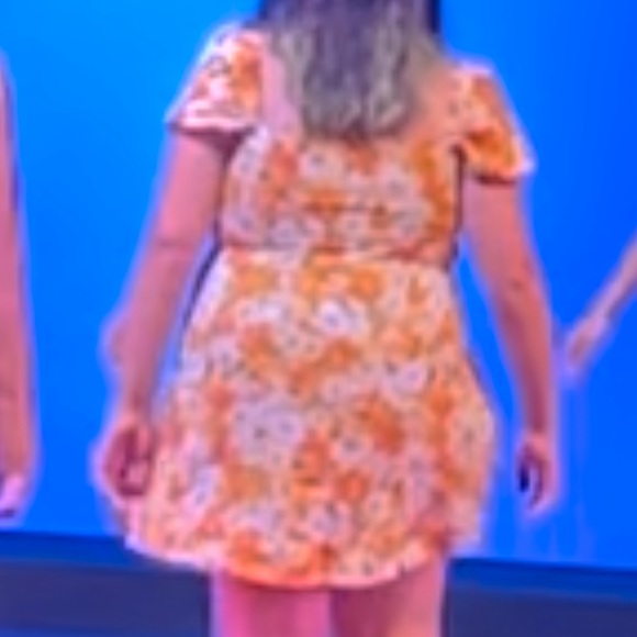 H&M Divided Orange Floral Dress Size Large - Picture 5 of 5